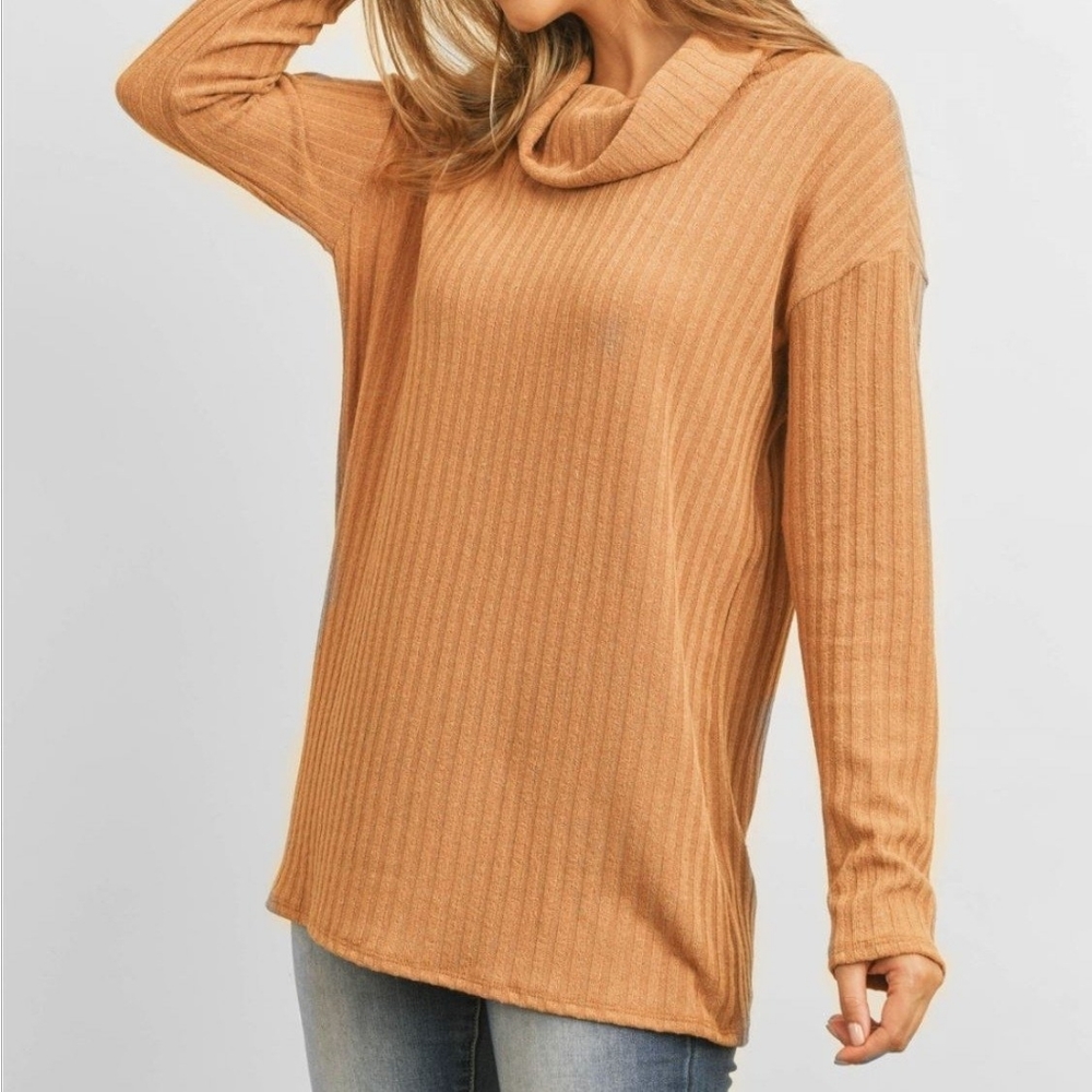 HIGH NECK SWEATER CAMEL